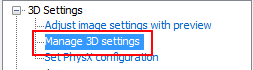 Opening Vsync settings