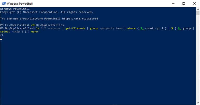 powershell find duplicate files
